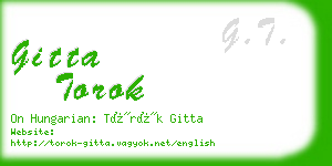 gitta torok business card